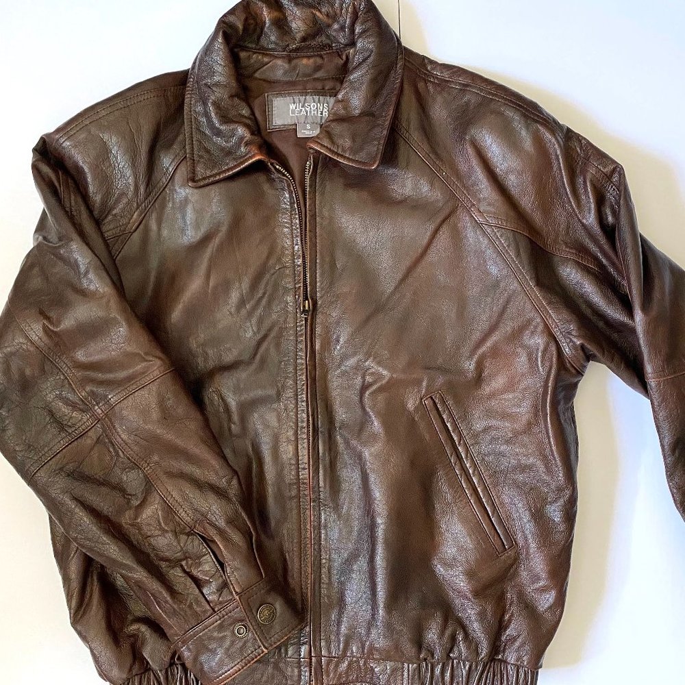 VINTAGE Wilson's Leather Bomber Jacket: Best Kind of Broken in Leather Jacket!